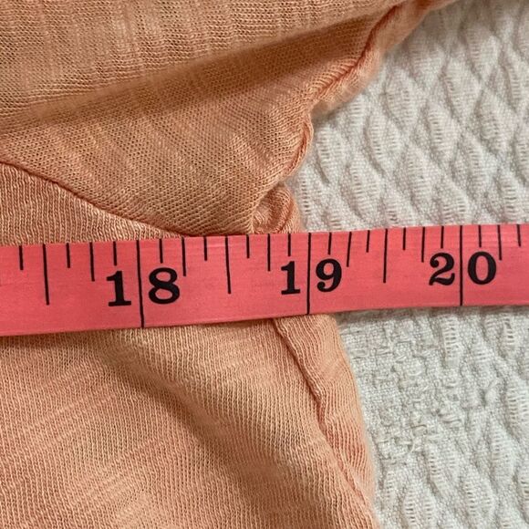 Free People Light Peach Orange Peasant Flutter Sleeve Size Small - Picture 6 of 9